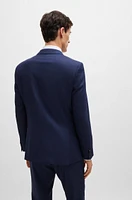 Slim-fit suit patterned stretch wool