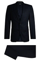 Slim-fit suit checked wool