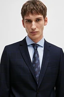 Slim-fit suit checked wool