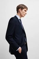 Slim-fit suit checked wool