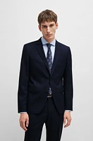 Slim-fit suit checked wool