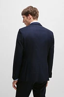 Slim-fit suit checked wool