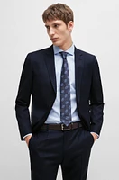 Slim-fit suit checked wool