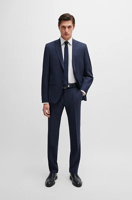 Regular-fit suit micro-patterned stretch fabric