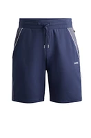 Shorts with embroidered logo and contrast piping