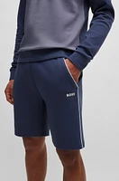 Shorts with embroidered logo and contrast piping