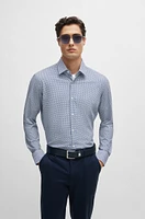 Regular-fit shirt printed performance-stretch fabric