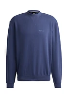 Cotton-terry relaxed-fit sweatshirt with flocked logo