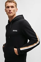 Cotton-terry hoodie with signature-stripe tape