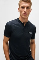 BOSS x Matteo Berrettini polo shirt monogram-mesh jacquard