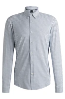 Slim-fit shirt printed performance-stretch fabric