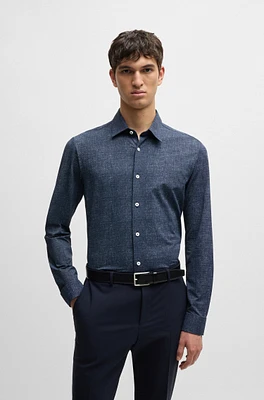 Slim-fit shirt printed performance-stretch material