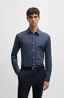 Slim-fit shirt printed performance-stretch material