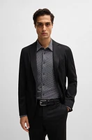 Slim-fit shirt monogram-print performance-stretch material