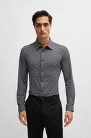 Slim-fit shirt monogram-print performance-stretch material