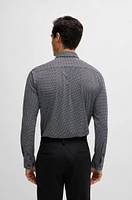 Slim-fit shirt monogram-print performance-stretch material