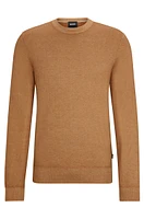 Regular-fit sweater 100% cashmere with ribbed cuffs