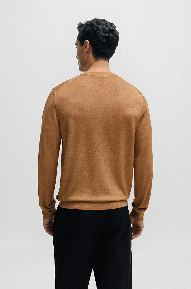 Regular-fit sweater 100% cashmere with ribbed cuffs