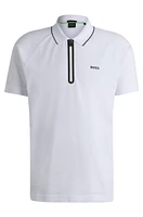 Structured-cotton polo shirt with contrast logo