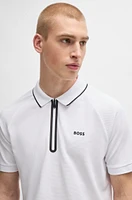 Structured-cotton polo shirt with contrast logo