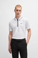 Structured-cotton polo shirt with contrast logo