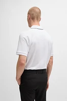 Structured-cotton polo shirt with contrast logo