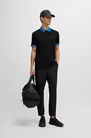 Cotton-piqué polo shirt with contrast trims