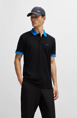 Cotton-piqué polo shirt with contrast trims