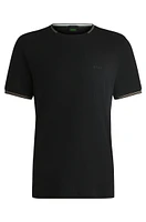 Stretch-cotton regular-fit T-shirt with contrast logo