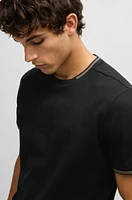 Stretch-cotton regular-fit T-shirt with contrast logo