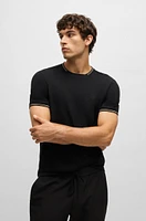 Stretch-cotton regular-fit T-shirt with contrast logo