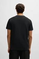 Stretch-cotton regular-fit T-shirt with contrast logo