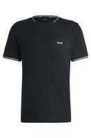 Stretch-cotton regular-fit T-shirt with contrast logo