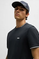 Stretch-cotton regular-fit T-shirt with contrast logo