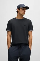 Stretch-cotton regular-fit T-shirt with contrast logo