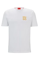 Camiseta de punto algodón con logo apilado estampado