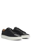 Gary grained-leather trainers with branded metal lace loop