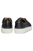 Gary grained-leather trainers with branded metal lace loop