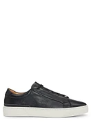 Gary grained-leather trainers with branded metal lace loop