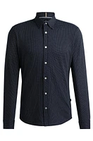 Slim-fit shirt structured cotton jersey