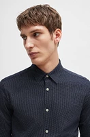 Slim-fit shirt structured cotton jersey