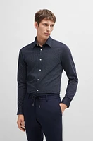 Slim-fit shirt structured cotton jersey