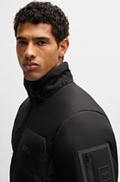 Water-repellent down jacket with detachable hood