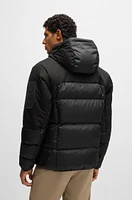 Water-repellent down jacket with detachable hood