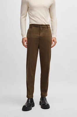 Tapered-fit regular-rise trousers stretch twill