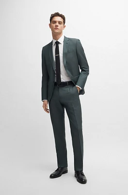 Slim-fit suit herringbone virgin wool