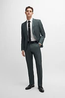 Slim-fit suit herringbone virgin wool