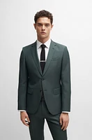 Slim-fit suit herringbone virgin wool