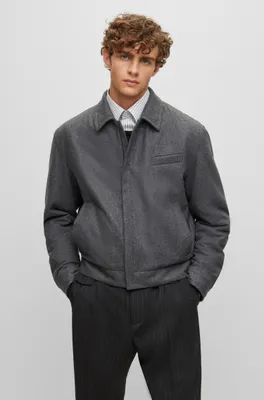 Relaxed-fit wool jacket with concealed closure