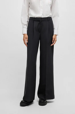 Boot-leg trousers stretch fabric